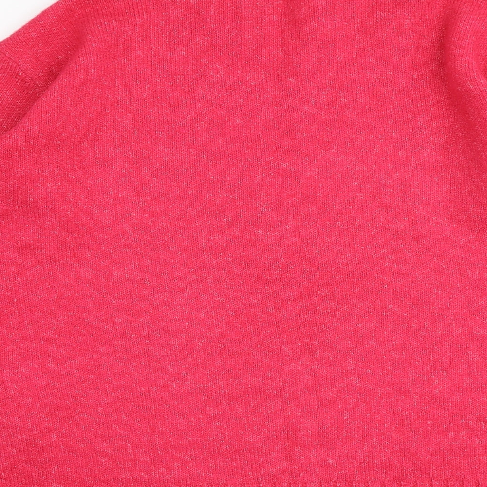 Marks & Spencer Womens Pink Round Neck Acrylic Pullover Jumper Size S
