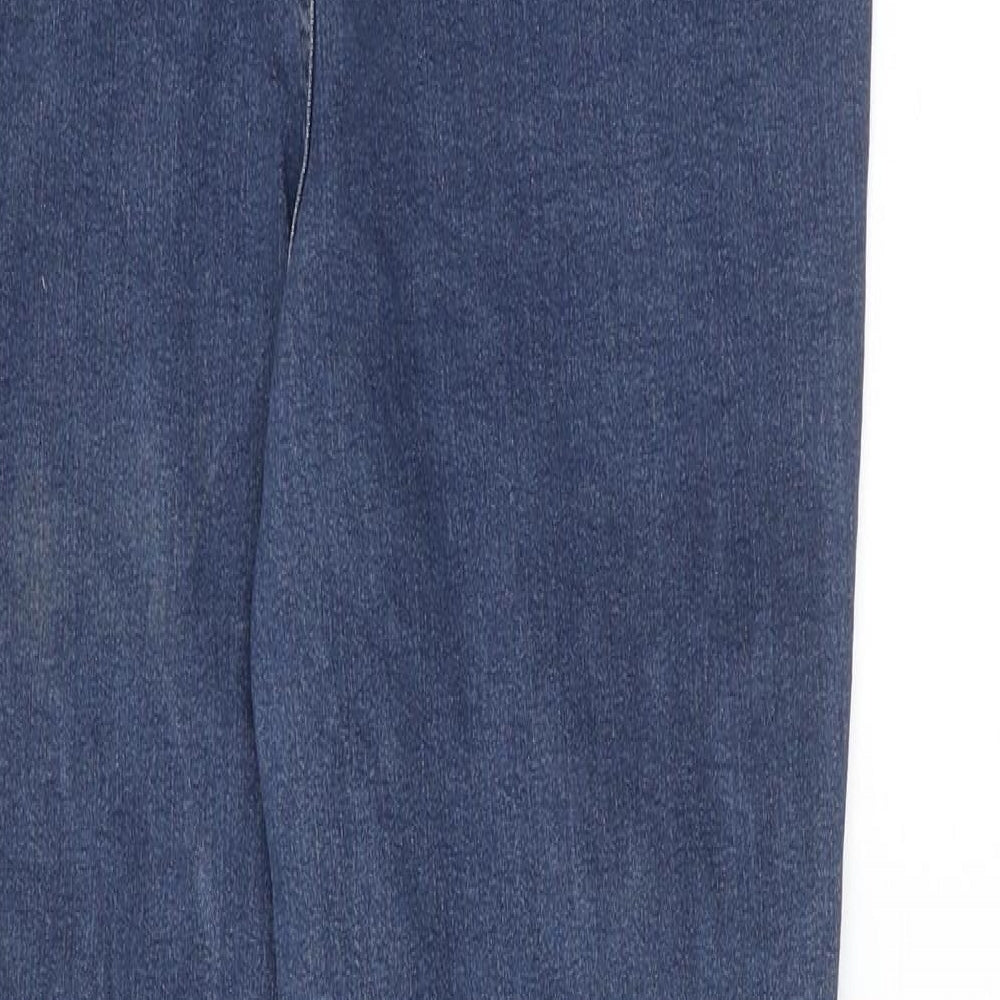 H&M Womens Blue Herringbone Cotton Skinny Jeans Size L Regular