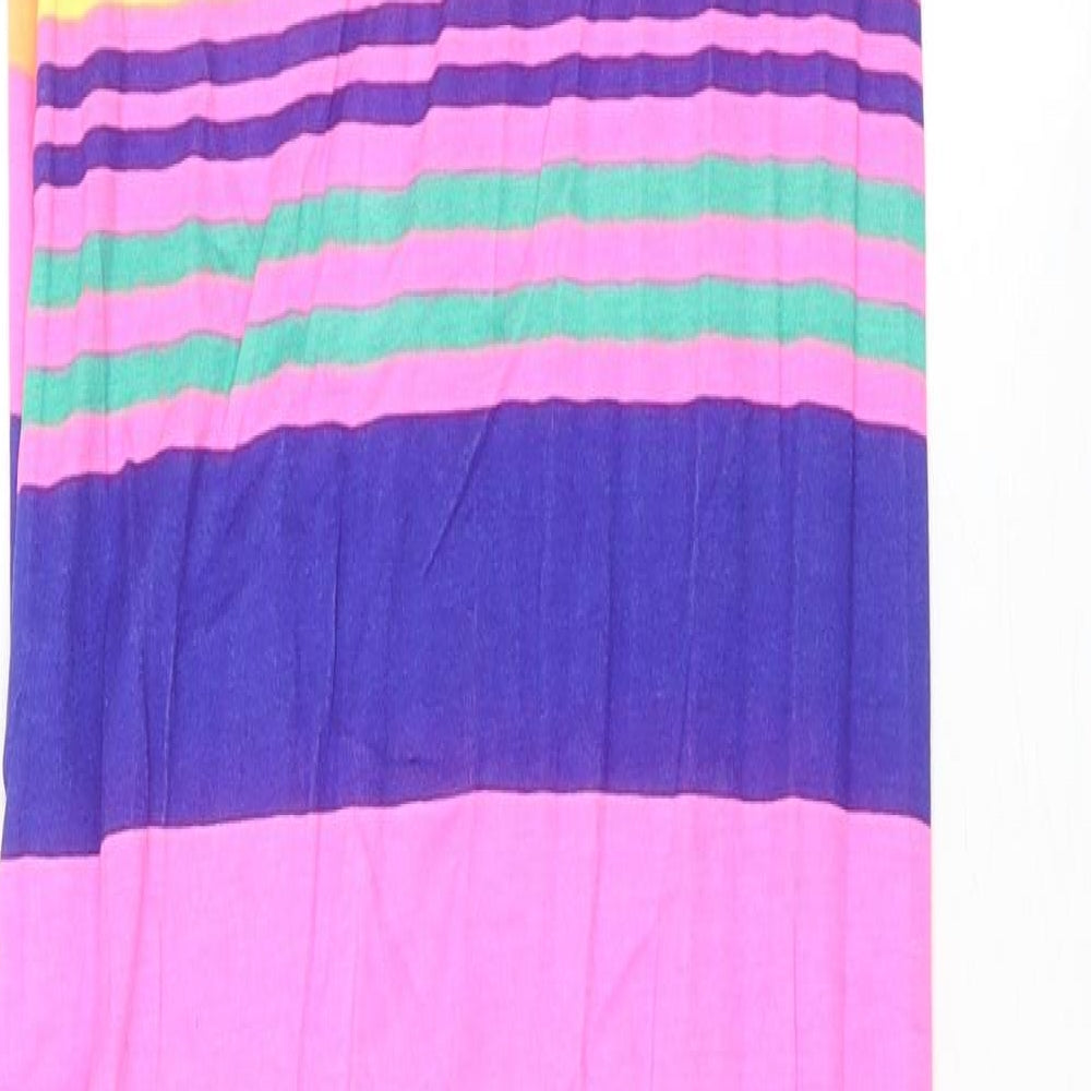 Bebo Womens Multicoloured Striped Polyester Maxi Size S Round Neck Pullover