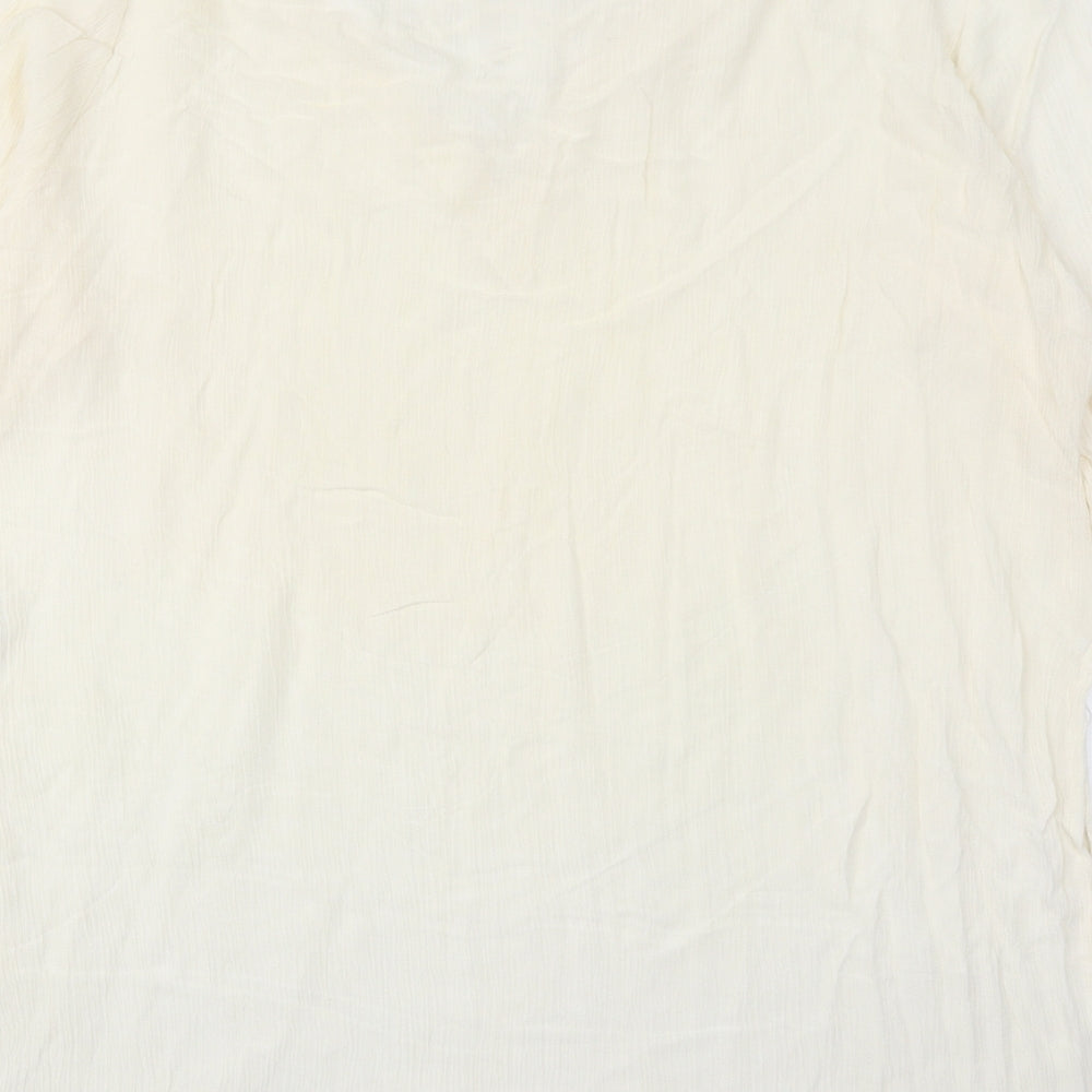 Simply Be Womens Ivory Viscose Basic Blouse Size 18 Round Neck