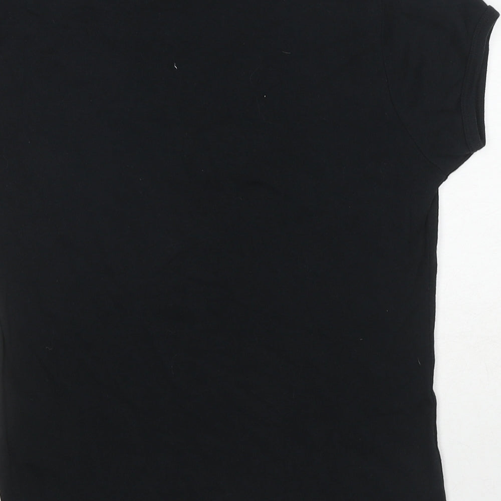 Bella Womens Black Cotton Basic T-Shirt Size M Round Neck - Legolas Is My House Elf