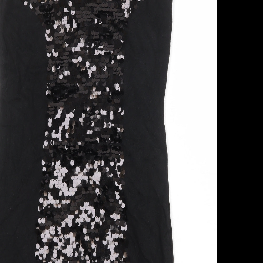 Mango Womens Black Viscose Shift Size M Round Neck Pullover