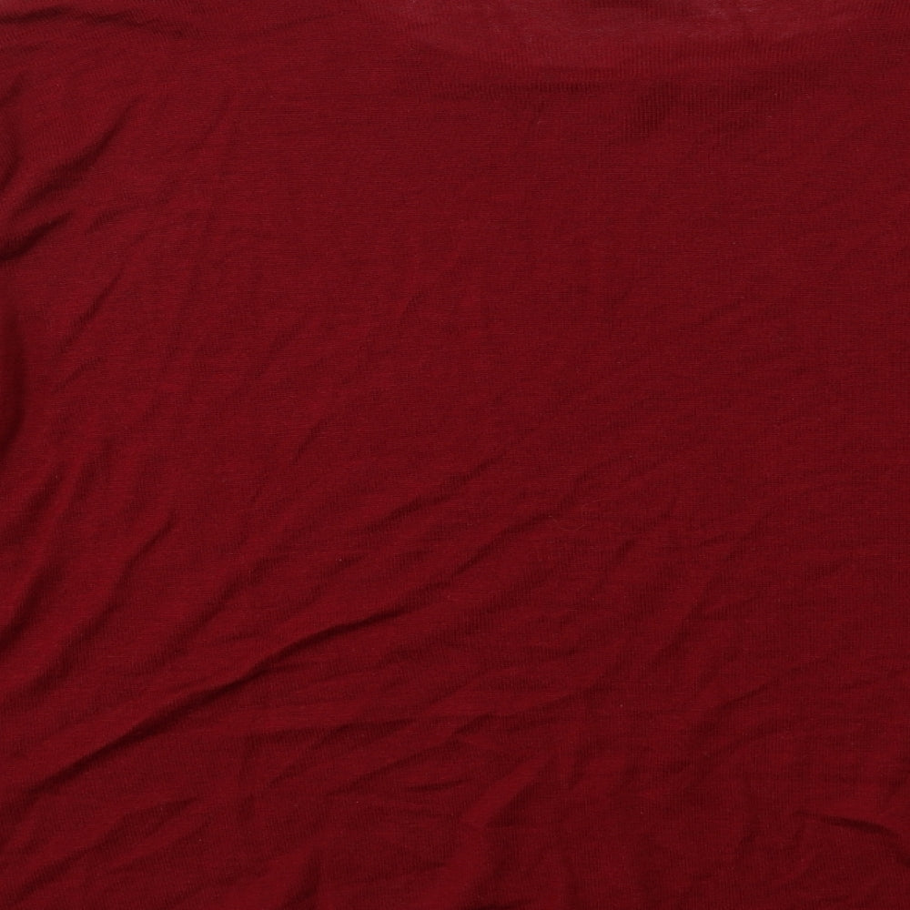 H&M Womens Red Round Neck Acrylic Pullover Jumper Size S