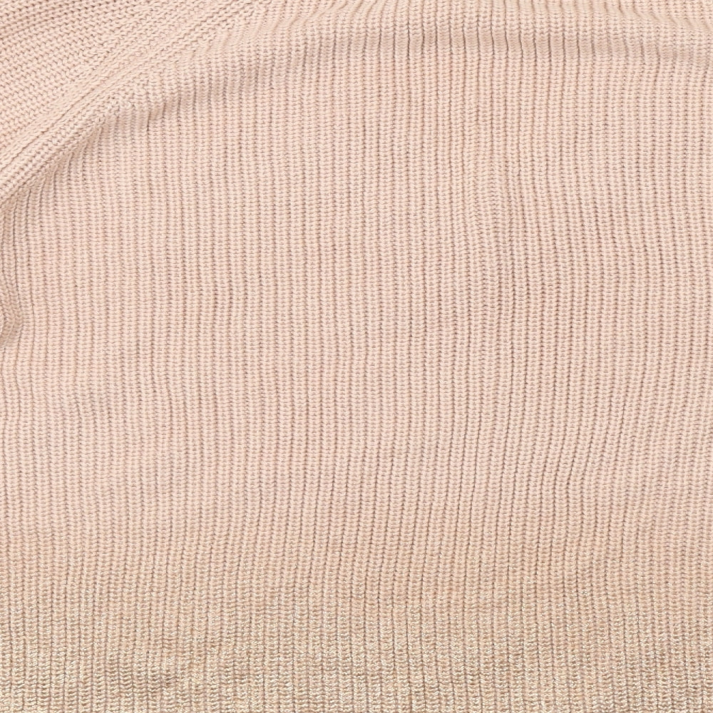 Marks & Spencer Womens Orange V-Neck Acrylic Pullover Jumper Size 20