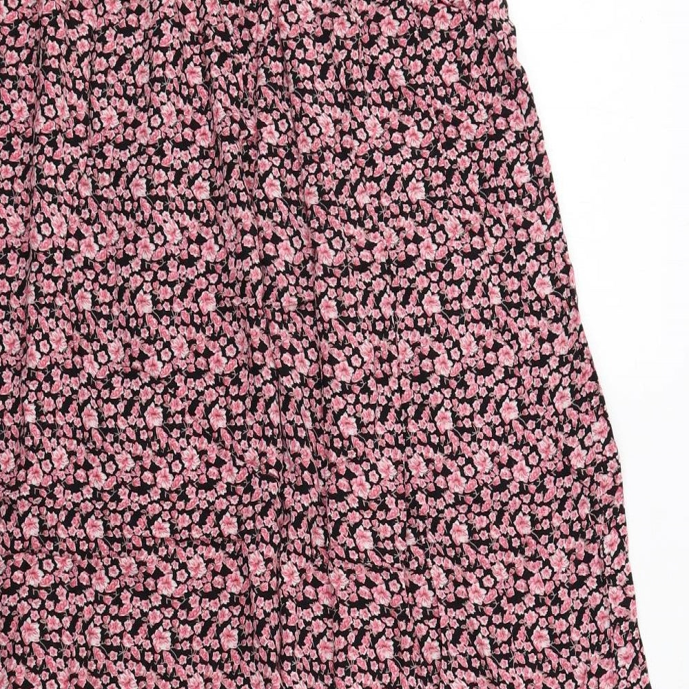 Riviera Womens Pink Floral Viscose A-Line Size M Off the Shoulder Pullover