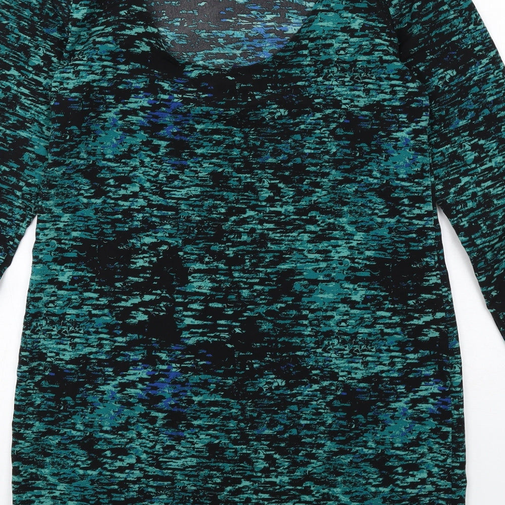 Gap Womens Green Geometric Polyester Mini Size XS Round Neck Pullover