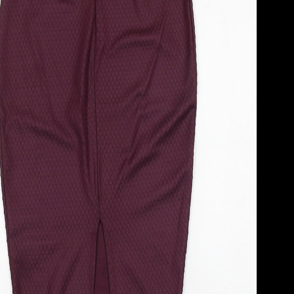 River Island Womens Purple Geometric Polyester Straight & Pencil Skirt Size 6