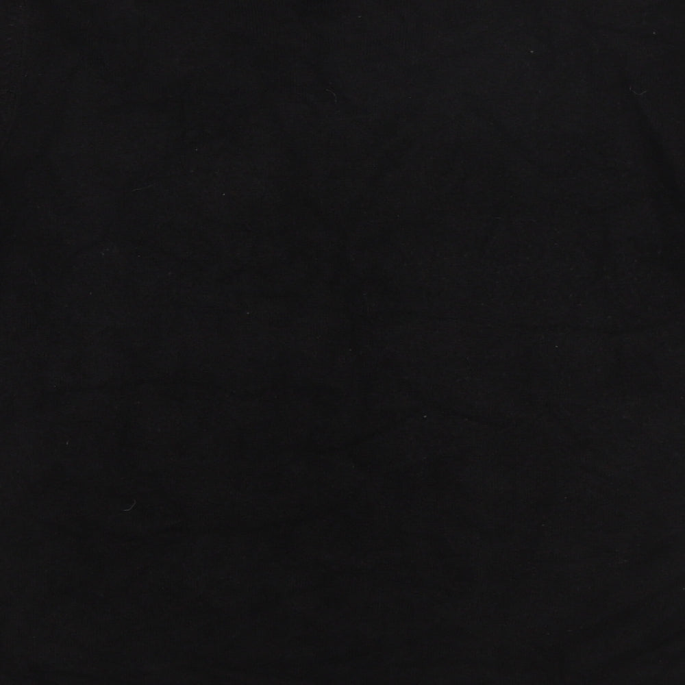 Classic Womens Black Round Neck Acrylic Pullover Jumper Size 12