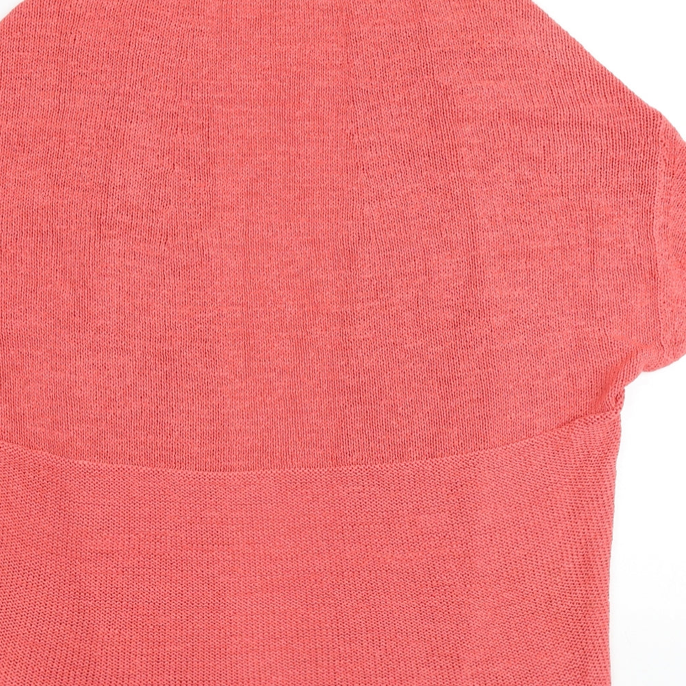 NEXT Womens Pink V-Neck Acrylic Shrug Jumper Size M