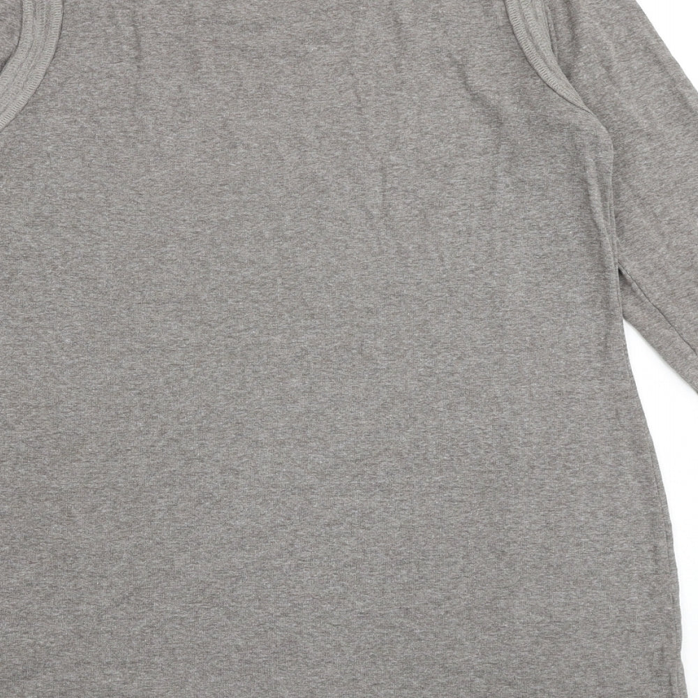 Marks & Spencer Womens Grey Polyester Basic Blouse Size 12 Round Neck