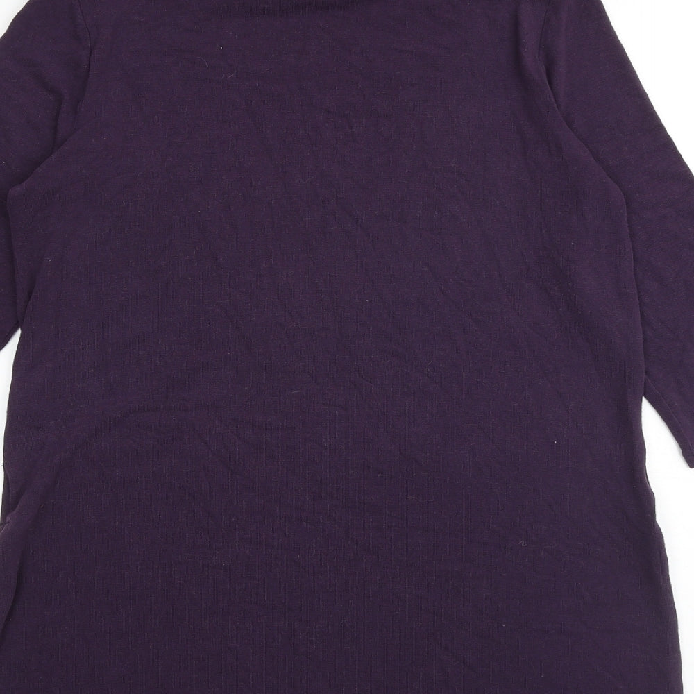 Marks & Spencer Womens Purple Roll Neck Polyester Pullover Jumper Size 14 Pullover