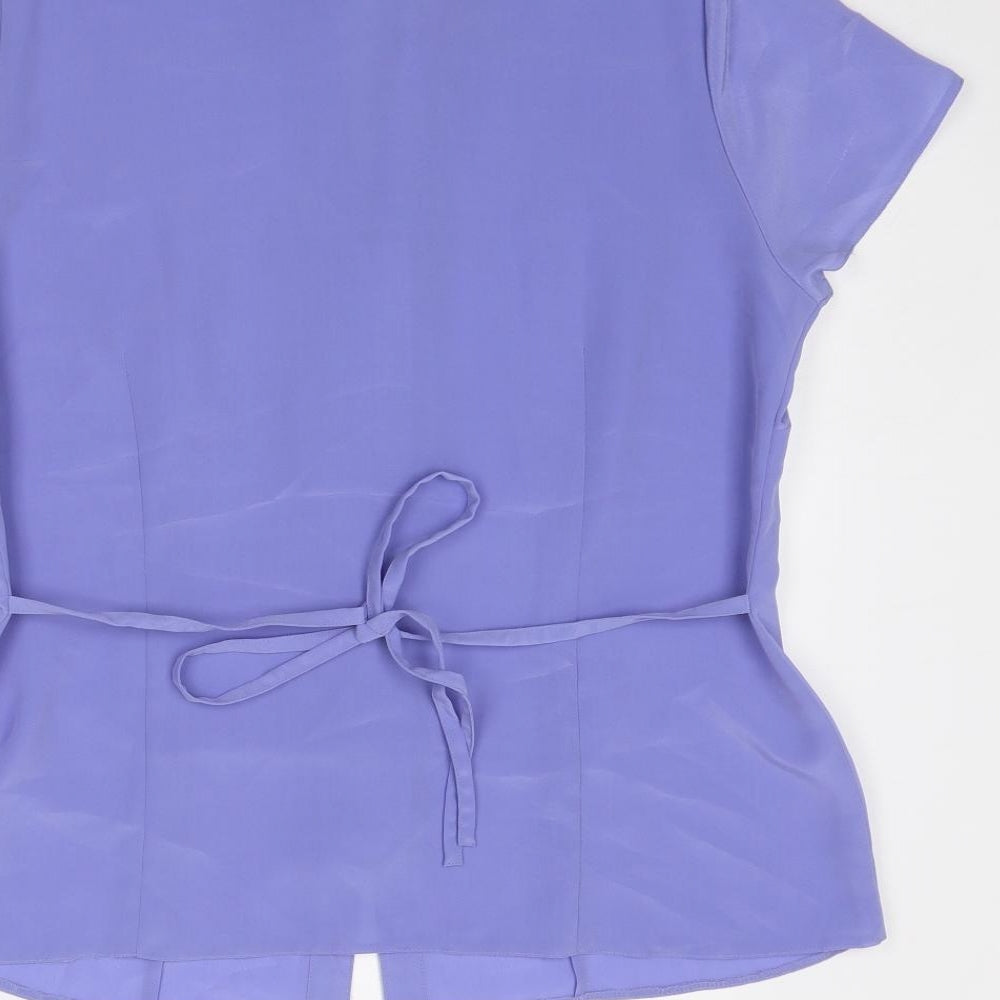 Bonmarché Womens Purple Polyester Basic Button-Up Size 14 Collared