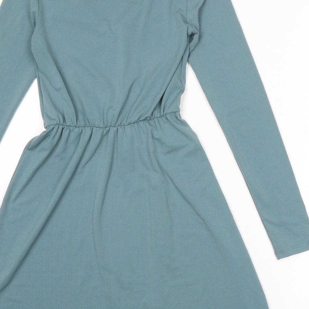 Divided by H&M Womens Blue Polyester Fit & Flare Size 6 V-Neck Pullover