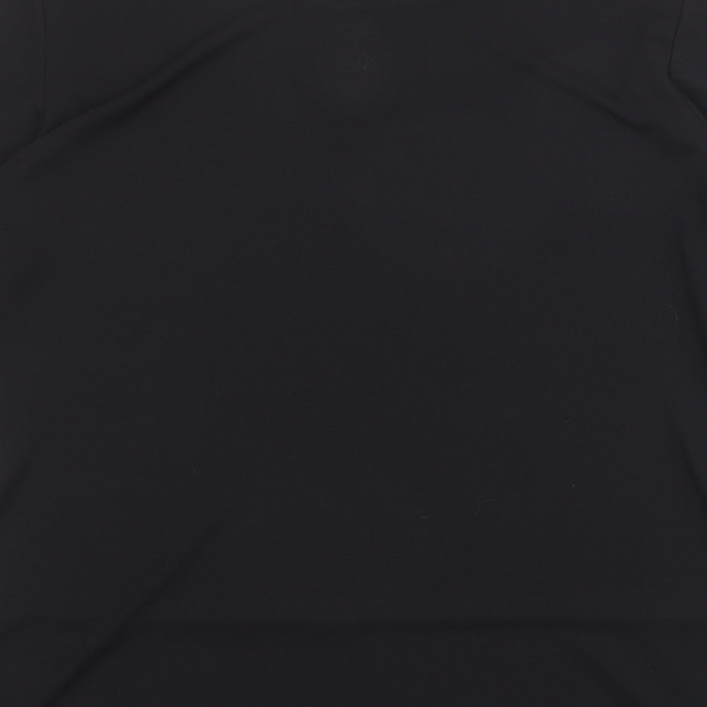 Sara Womens Black Polyester Basic T-Shirt Size 10 Boat Neck - Size 10-12