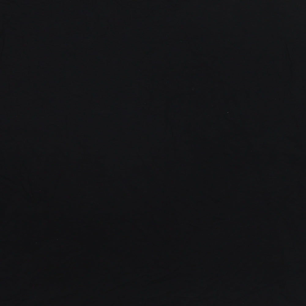 Selected Womens Black Viscose Basic T-Shirt Size 12 Boat Neck