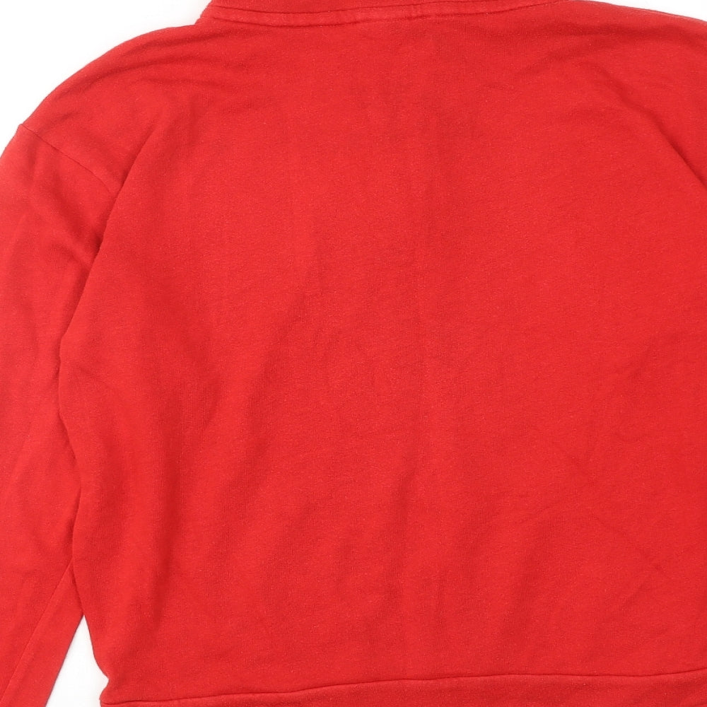 PINK Womens Red Cotton Pullover Sweatshirt Size XS Zip
