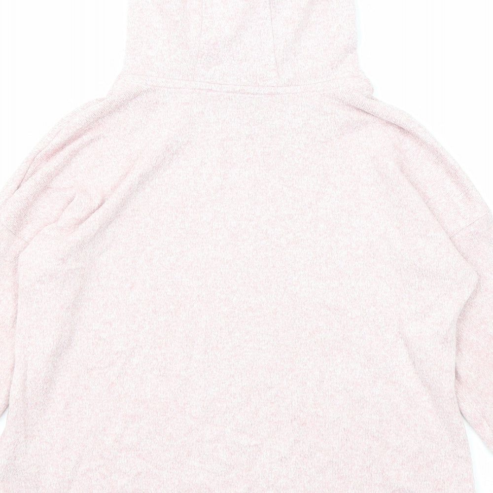 Marks & Spencer Girls Pink Viscose Pullover Hoodie Size 7-8 Years Pullover