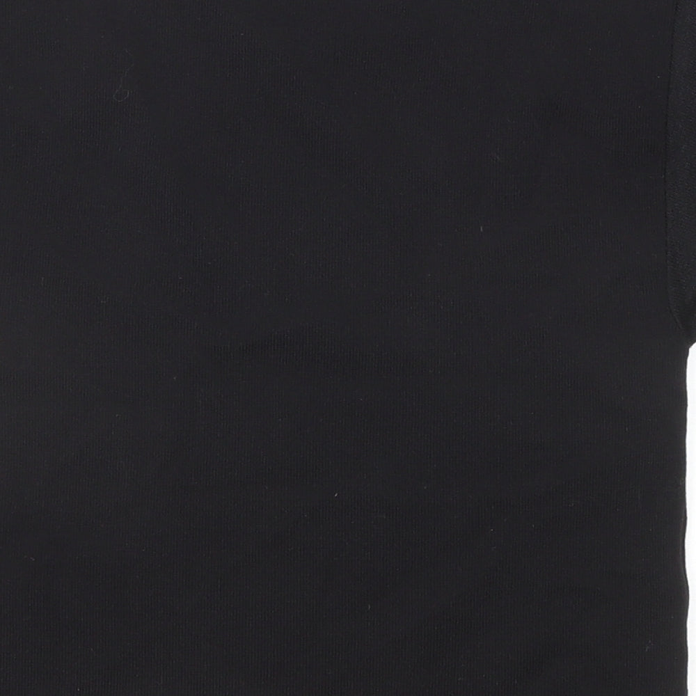 Mango Womens Black Cotton Basic T-Shirt Size S Crew Neck - Puff Sleeve