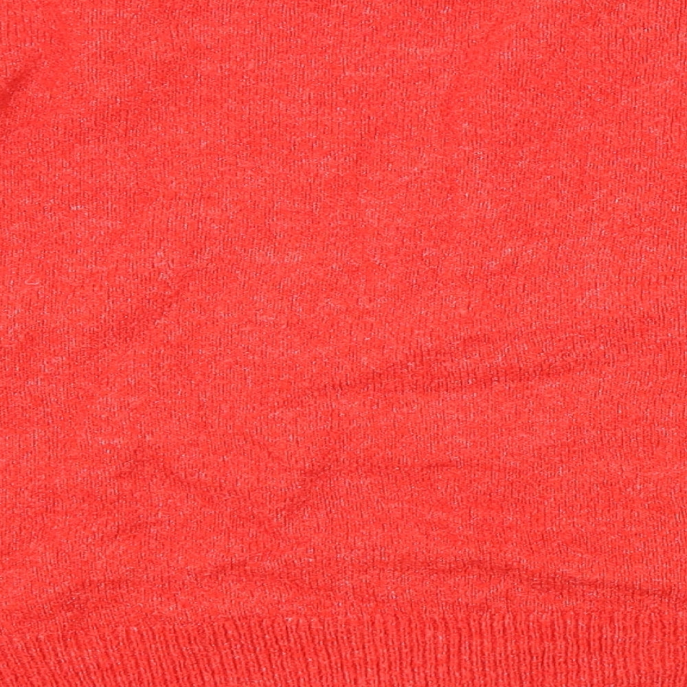 H&M Womens Red Boat Neck Acrylic Pullover Jumper Size S