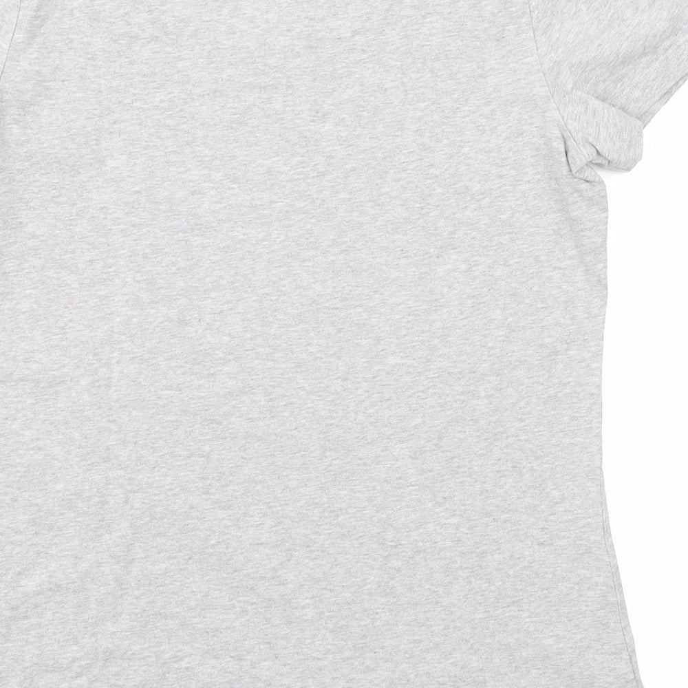 LTS Basics Womens Grey Cotton Basic T-Shirt Size M Scoop Neck