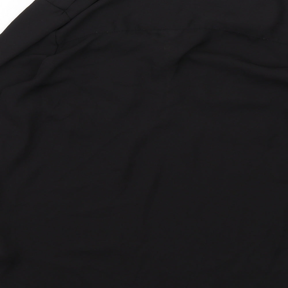 New Look Womens Black Polyester Basic Blouse Size 8 V-Neck
