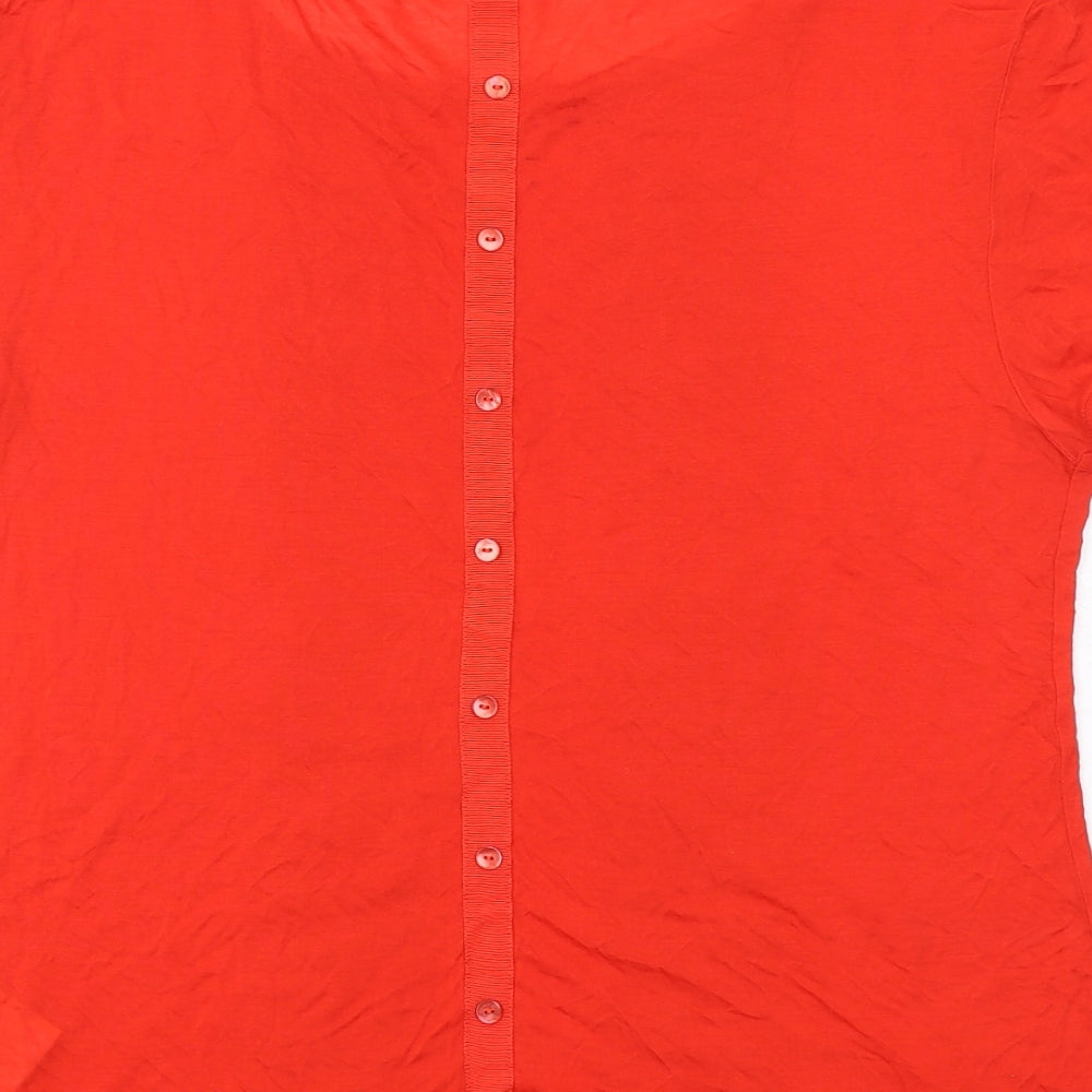 Vacknox Womens Red Viscose Basic T-Shirt Size M Boat Neck