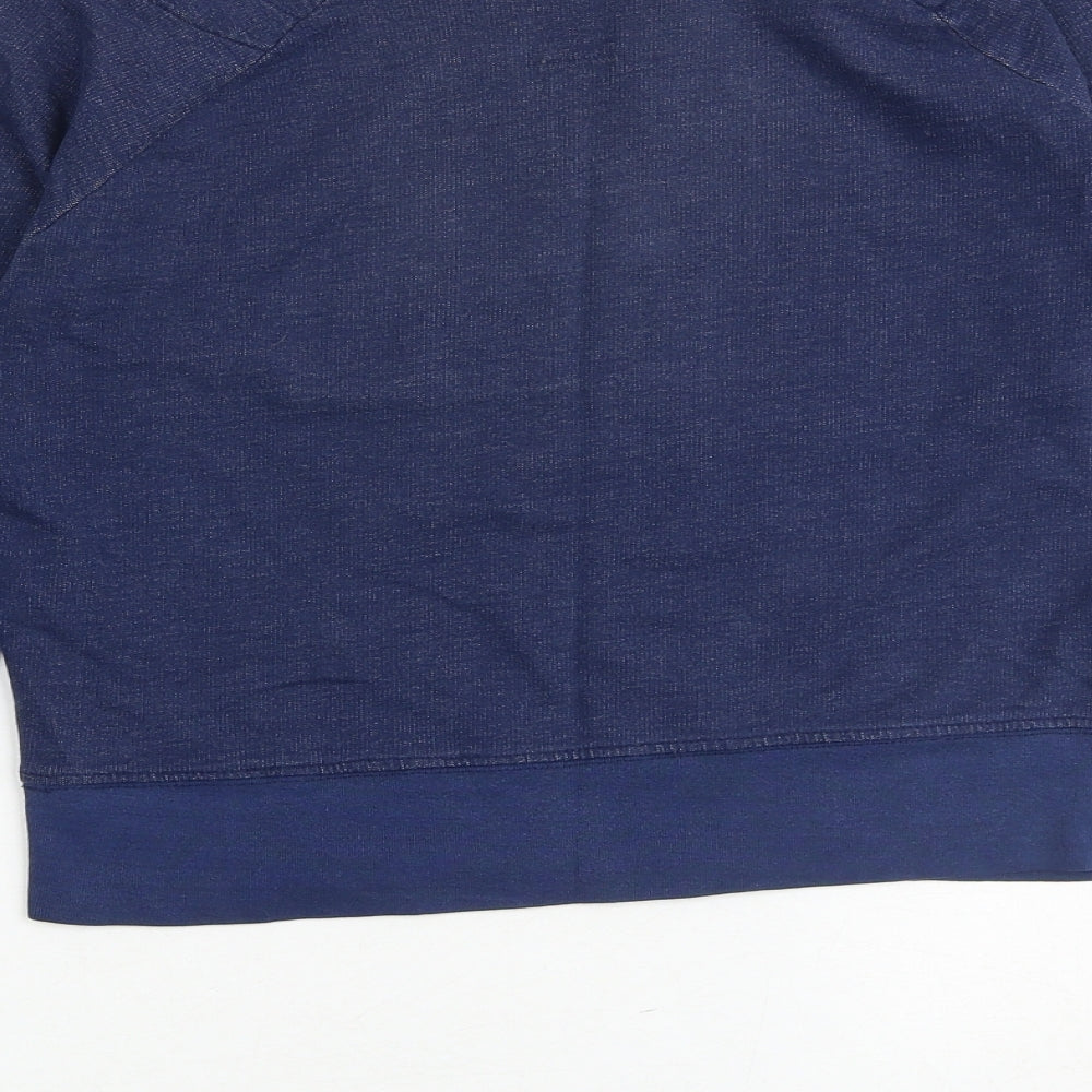 Zara Womens Blue Cotton Pullover Sweatshirt Size S Pullover