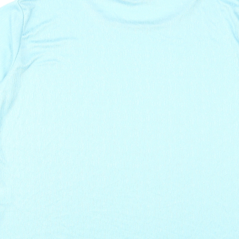 Emreco Womens Blue Polyester Basic T-Shirt Size 14 Round Neck