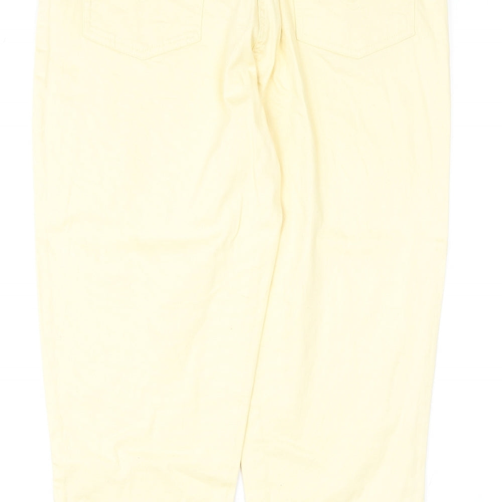 JDY Womens Yellow Cotton Straight Jeans Size 14 Regular Zip