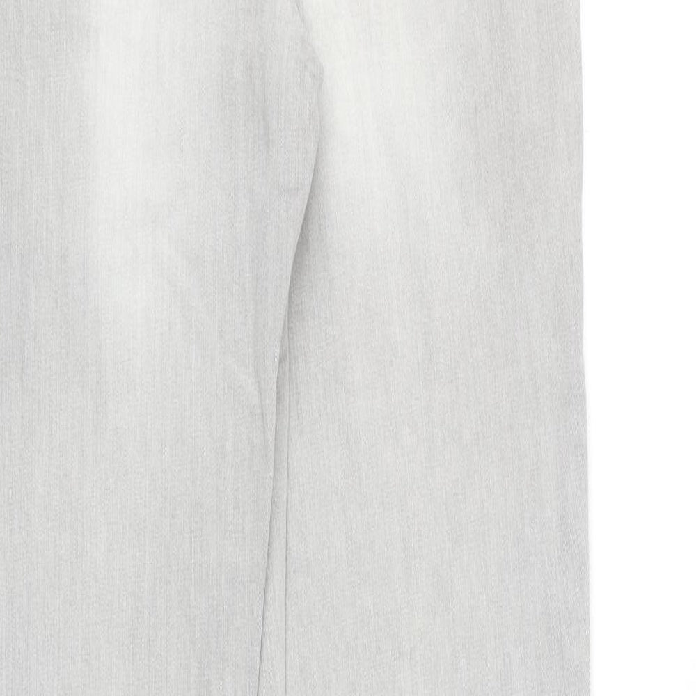 Etam Womens Grey Cotton Straight Jeans Size 10 Regular Zip