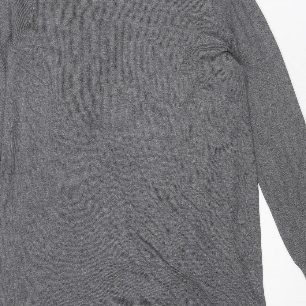 Marks & Spencer Womens Grey V-Neck Viscose Cardigan Jumper Size M