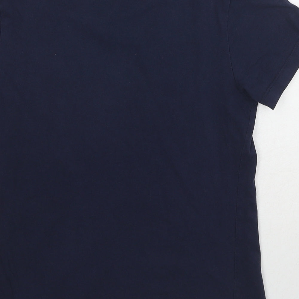 Pepperts Girls Blue Cotton Basic T-Shirt Size 8-9 Years Round Neck Pullover