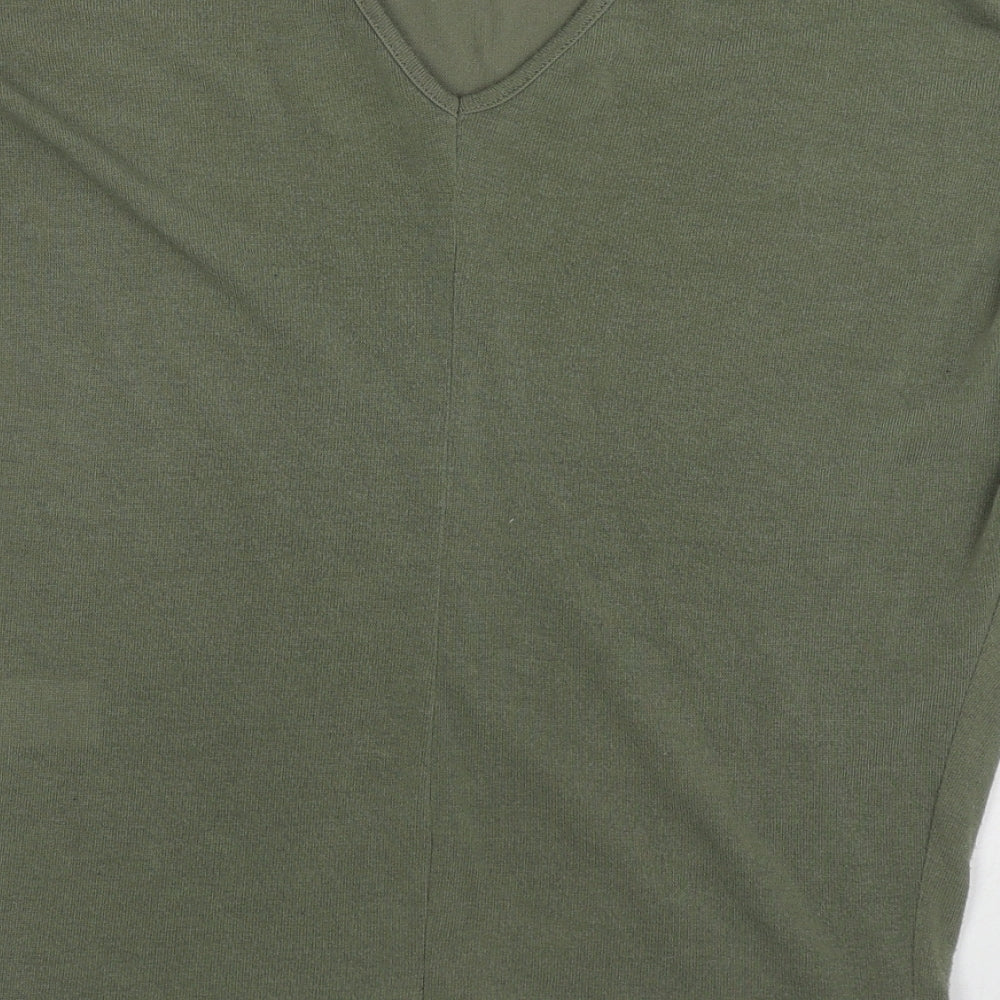 Quiz Womens Green Round Neck Polyester Pullover Jumper Size 10