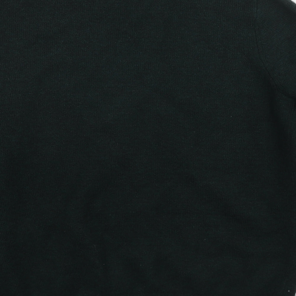 Miss Selfridge Womens Green V-Neck Acrylic Pullover Jumper Size 6