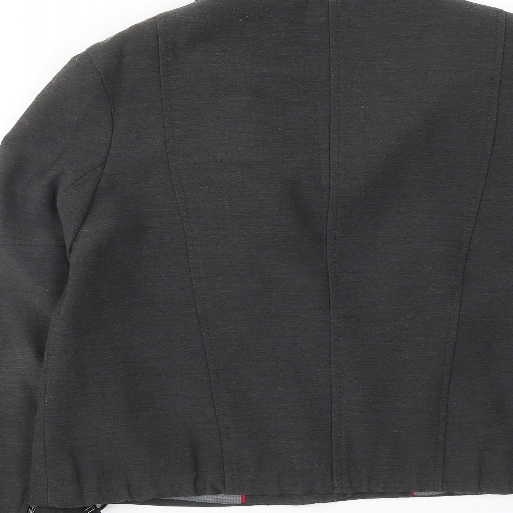 NEXT Womens Grey Biker Jacket Size 10 Zip