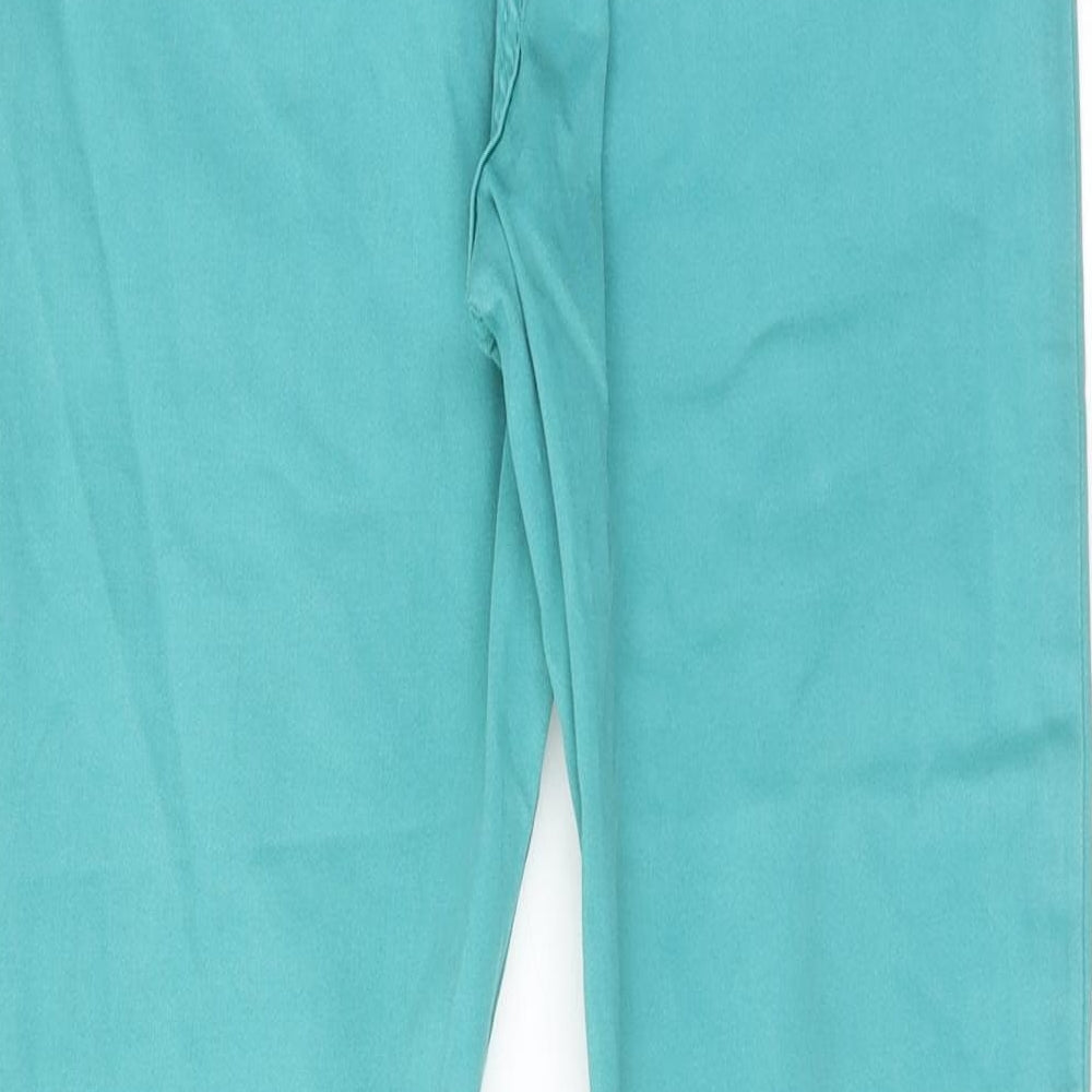 Marks & Spencer Womens Blue Cotton Skinny Jeans Size 8 Regular Zip