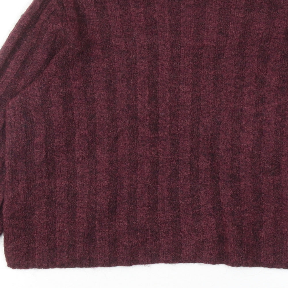 H&M Womens Purple Round Neck Acrylic Pullover Jumper Size S