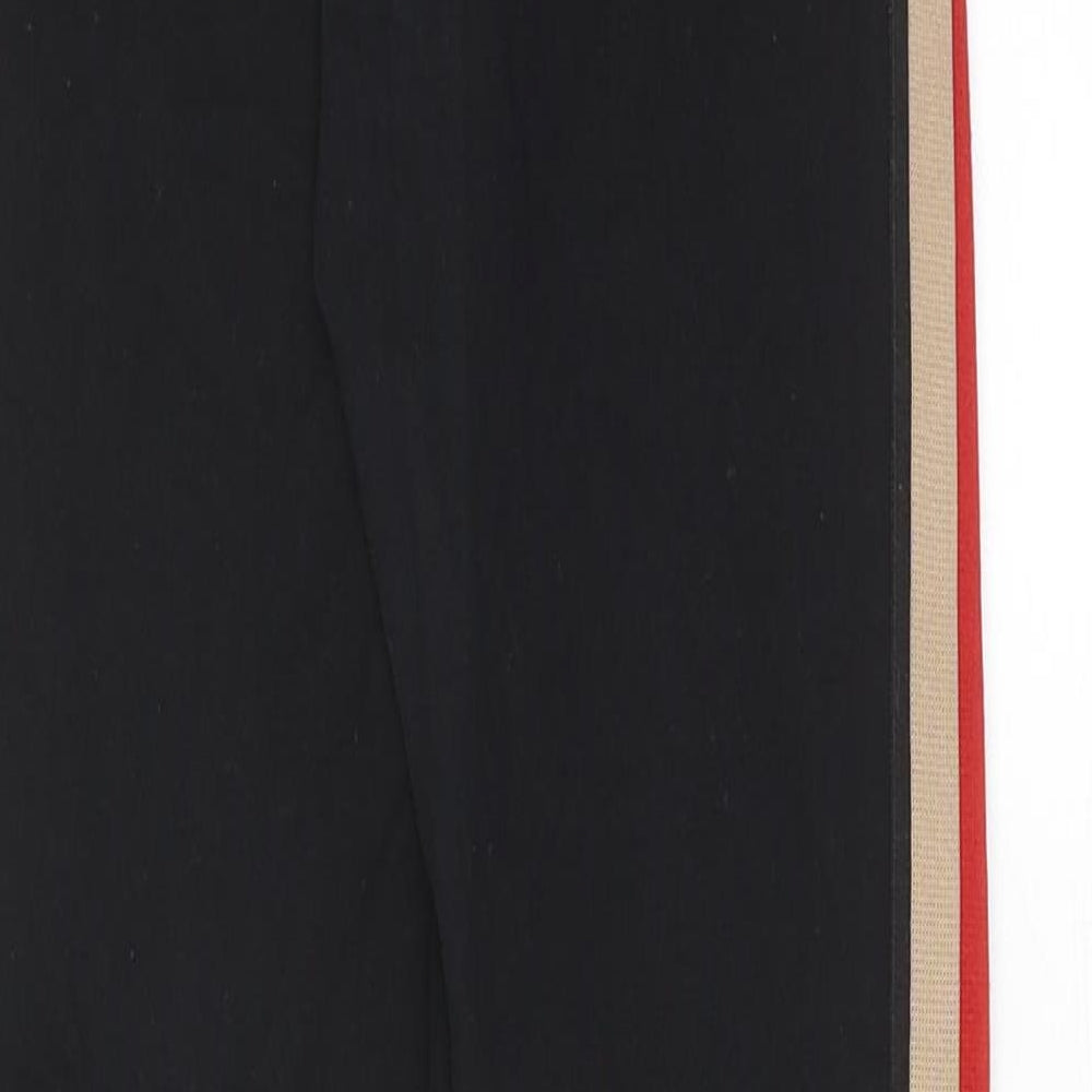 New Look Womens Black Cotton Capri Leggings Size 8 - Side Stripe Detail