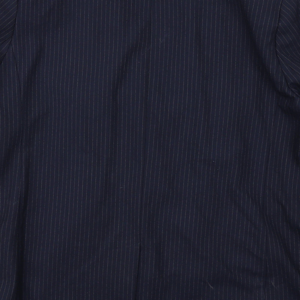 Marks and Spencer Womens Blue Pinstripe Polyester Jacket Suit Jacket Size 18