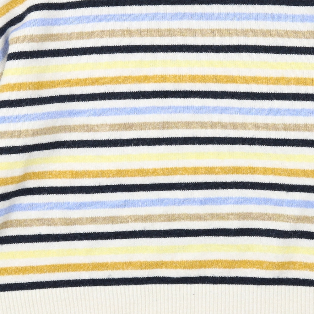 Marks & Spencer Womens Multicoloured Round Neck Striped Polyester Pullover Jumper Size M
