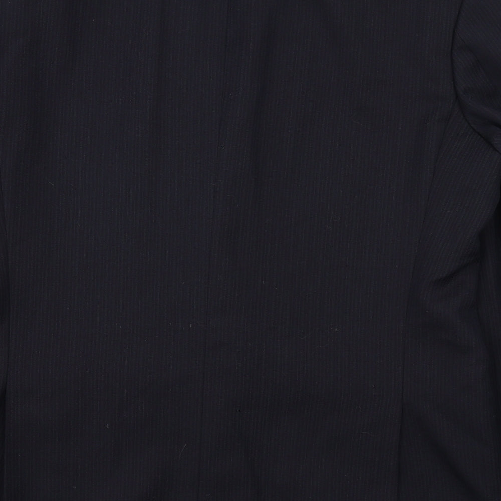 Scott & Taylor Mens Blue Striped Polyester Jacket Suit Jacket Size 42 Regular
