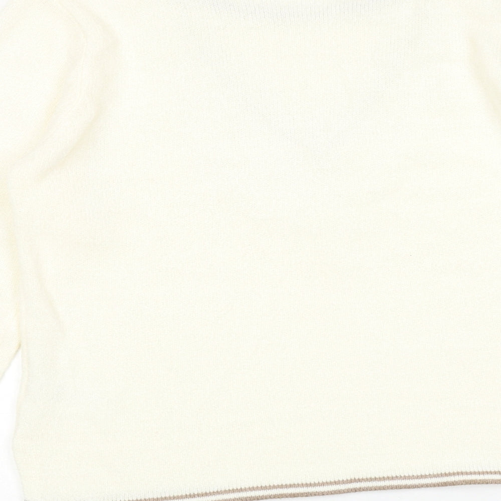 Damart Womens Ivory Round Neck Acrylic Pullover Jumper Size 10 - Size 10-12