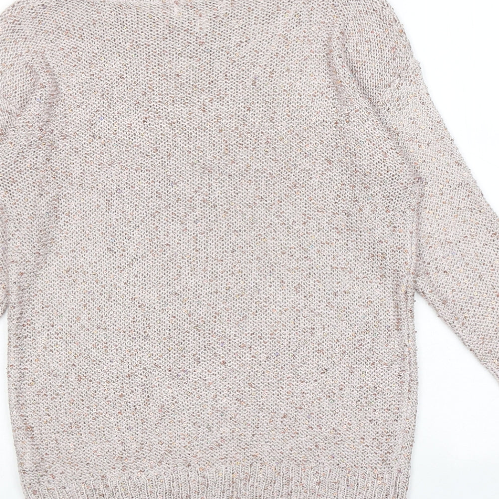 Monsoon Womens Pink Boat Neck Acrylic Pullover Jumper Size S
