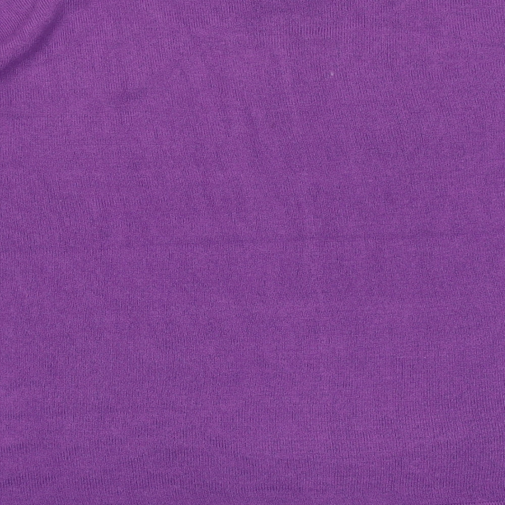Vida Vi Womens Purple Round Neck Acrylic Pullover Jumper Size XL