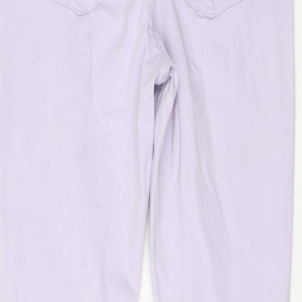 Marks and Spencer Womens Purple Cotton Skinny Jeans Size 12 L26 in Regular Button