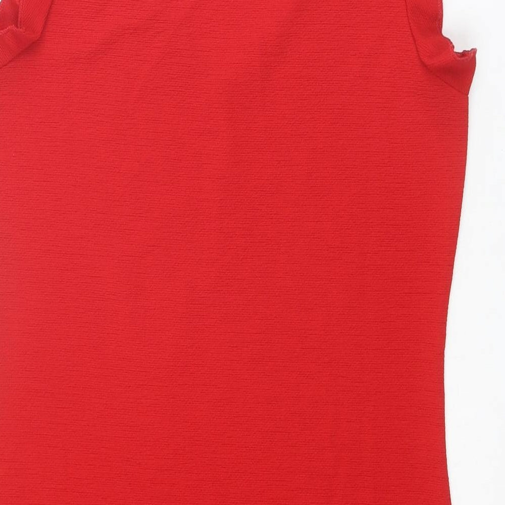 Very Womens Red Polyester A-Line Size 12 Scoop Neck Pullover