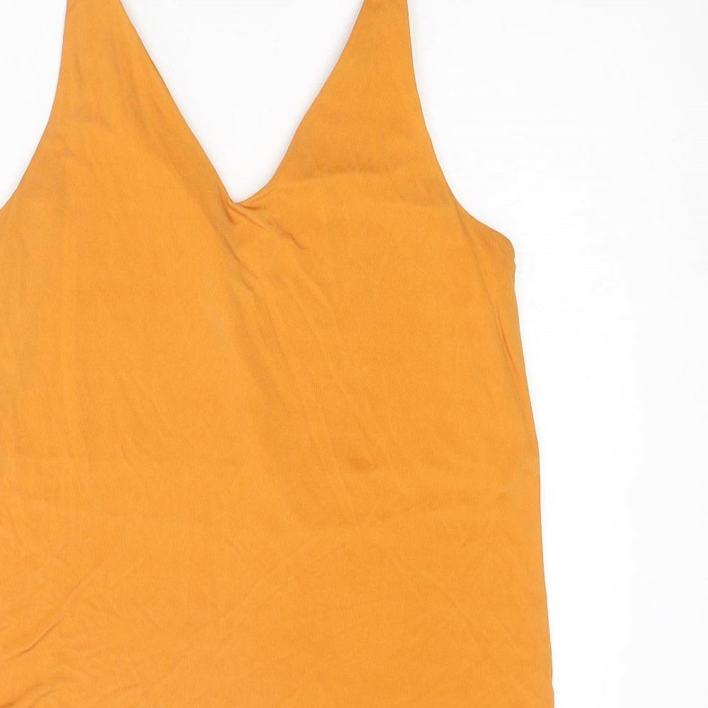 H&M Womens Orange Viscose Camisole Tank Size S V-Neck