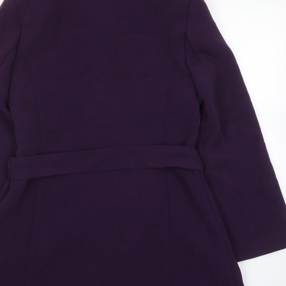 Sophie Gray Womens Purple Overcoat Coat Size 10 Button