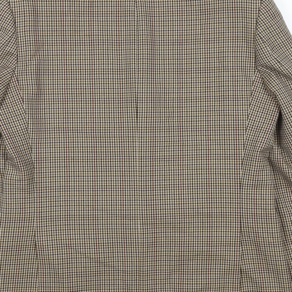 Mr Harry Mens Brown Geometric Polyester Jacket Blazer Size 40 Regular