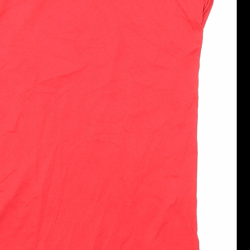 NEXT Womens Red Cotton Basic T-Shirt Size 6 Round Neck